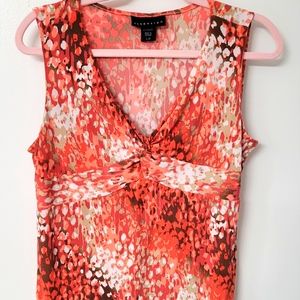 Size L Attention women's sleeveless tank top size large coral, pink, beige knit